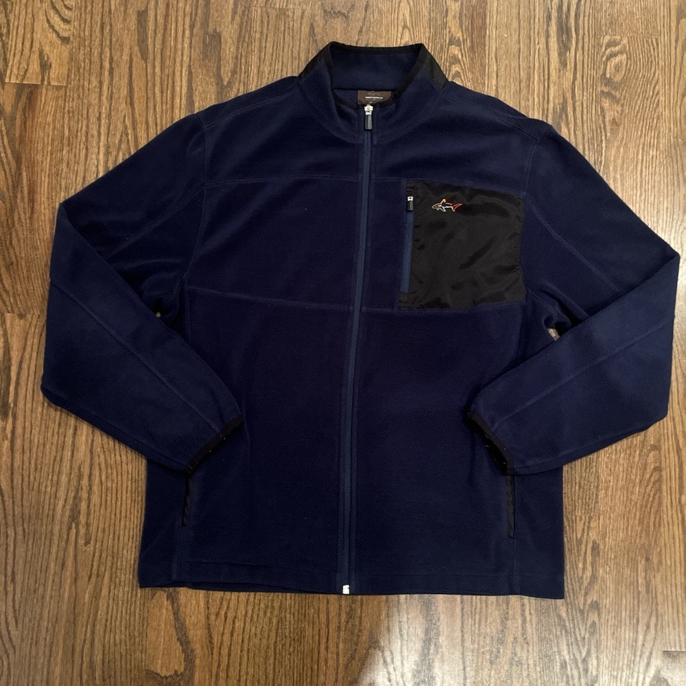 Greg Norman by Tasso Ella Blue / Black Fleece Zip Up